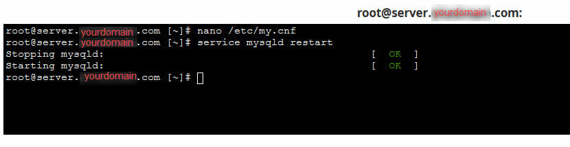restart MySQL