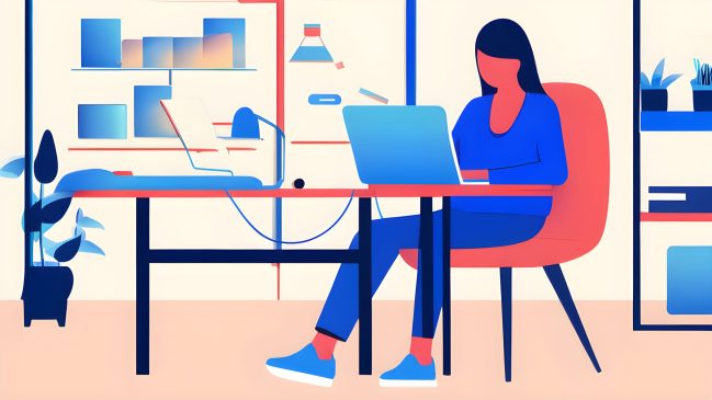 person working online